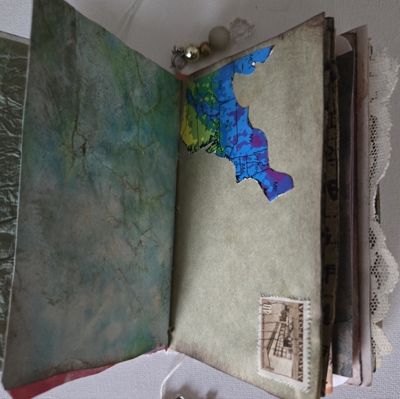 Embroidered White Journal  Handmade with Beaded Charm Free Jewelry Inside - Picture 16 of 16